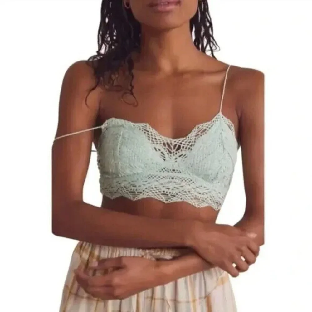 Free People Mariana Bralette Clear Sky Seafoam Green Size‎ XS NWT FP